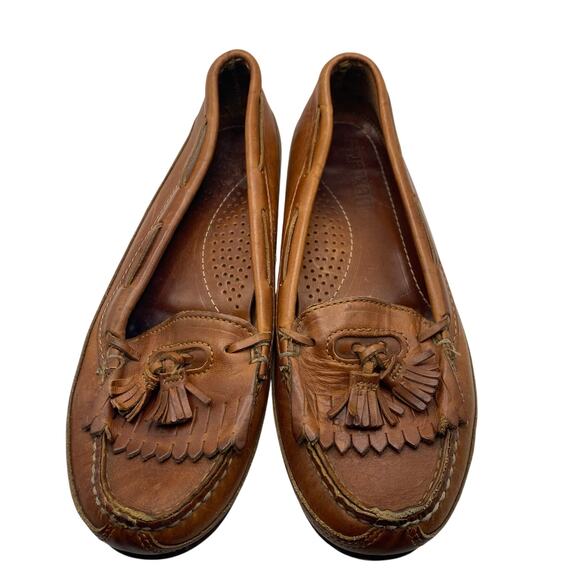 Vintage Dexter Tassel Loafers Women’s 8.5M Brown Leather Made in USA Preppy - Picture 1 of 7